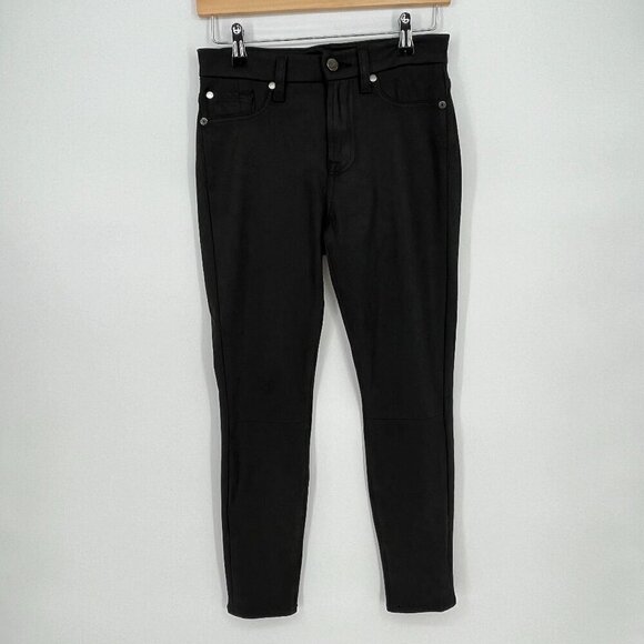 7 For All  Mankind Textured Soft Shiny Metallic Black size 26 jegging - Picture 1 of 10